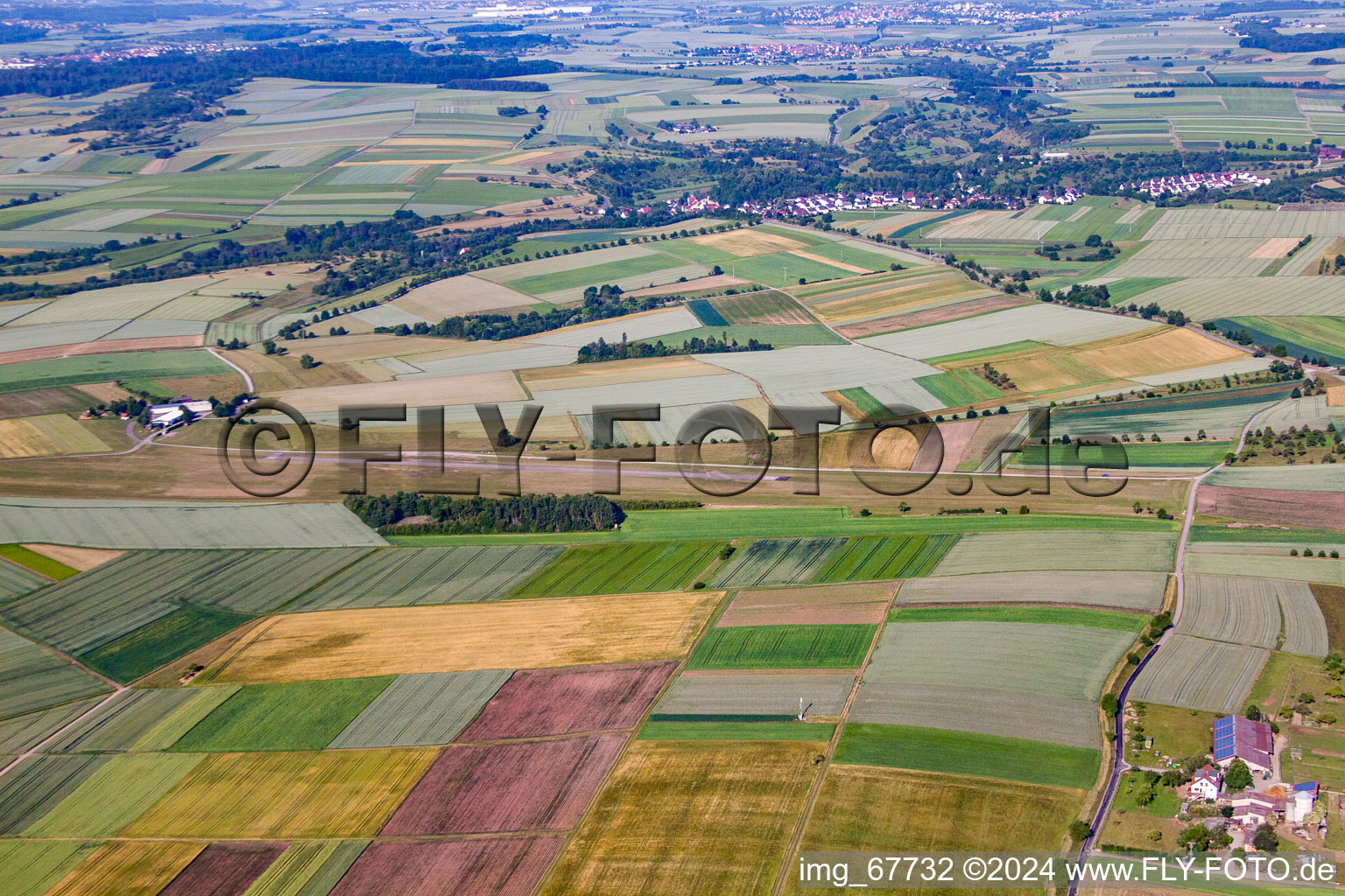 Vue aérienne de Aérodrome de planeurs à le quartier Poltringen in Ammerbuch dans le département Bade-Wurtemberg, Allemagne