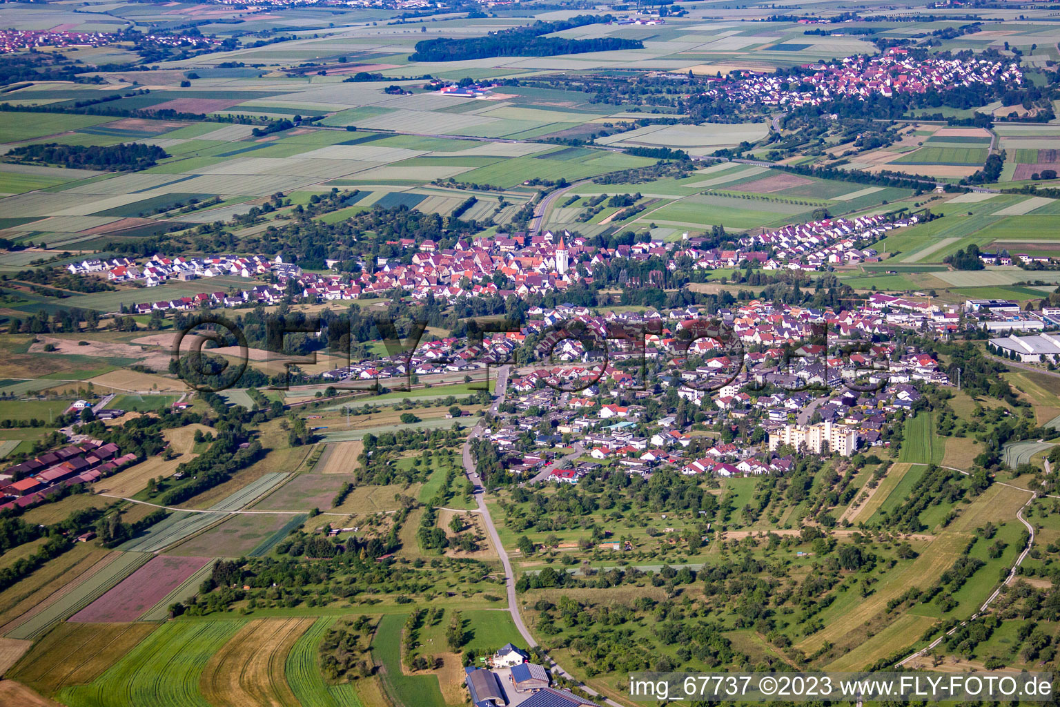 Vue aérienne de Altingen à Ammerbuch dans le département Bade-Wurtemberg, Allemagne