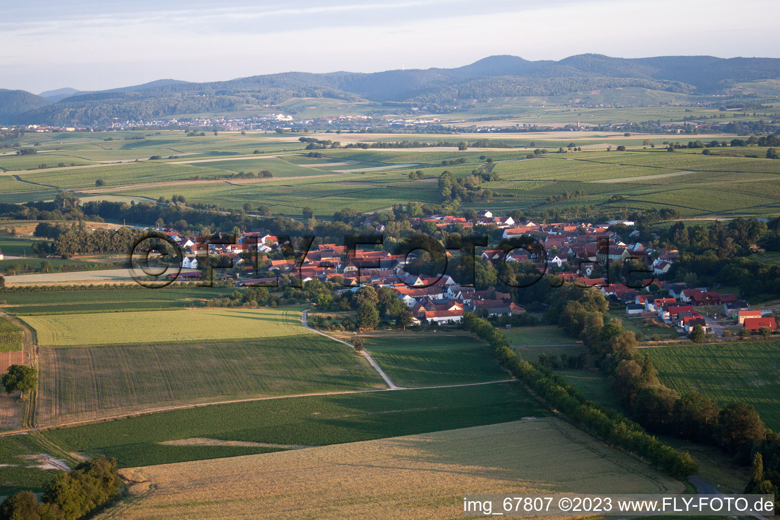 Dierbach dans le département Rhénanie-Palatinat, Allemagne du point de vue du drone