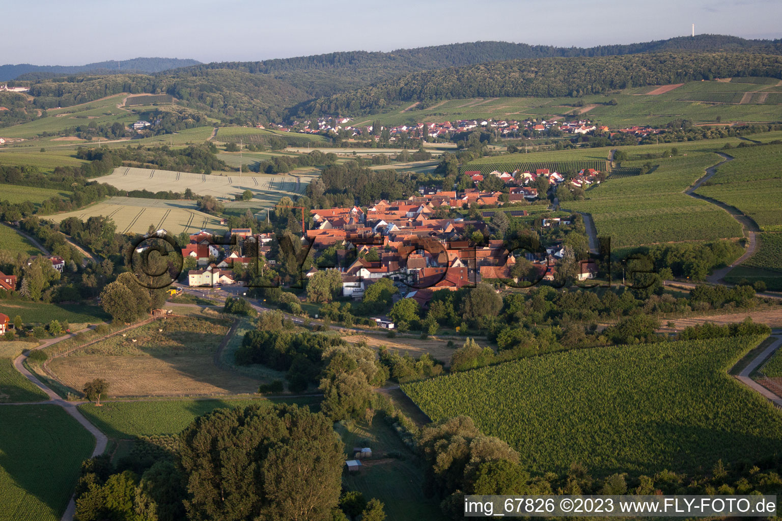 Enregistrement par drone de Niederhorbach dans le département Rhénanie-Palatinat, Allemagne