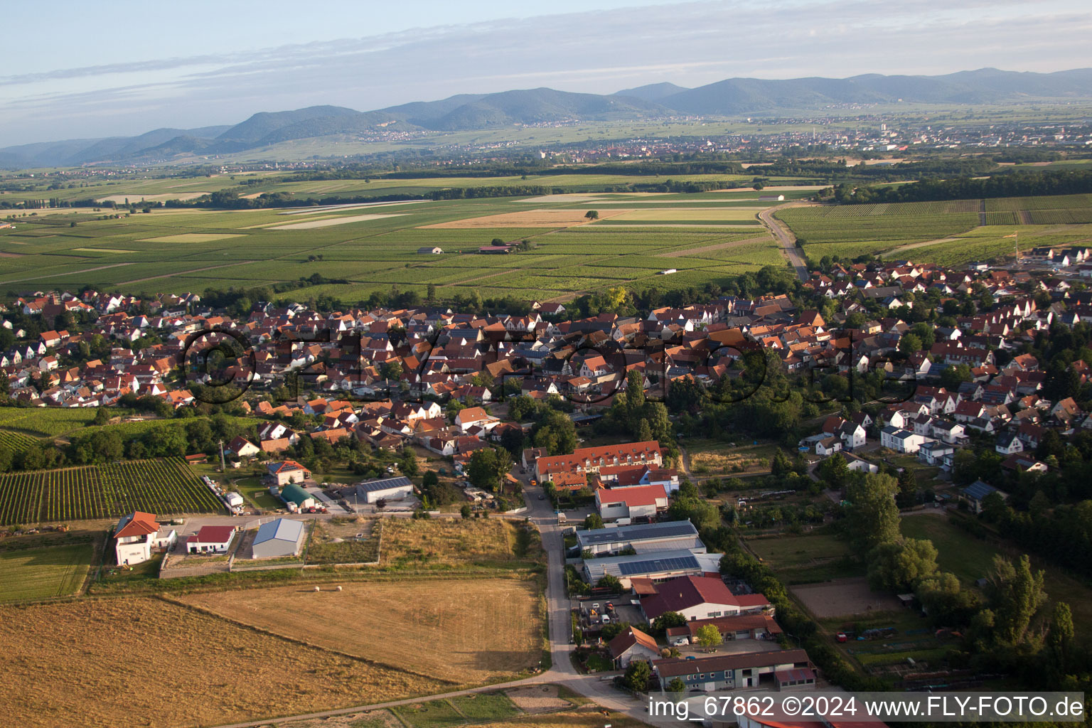 Insheim dans le département Rhénanie-Palatinat, Allemagne du point de vue du drone