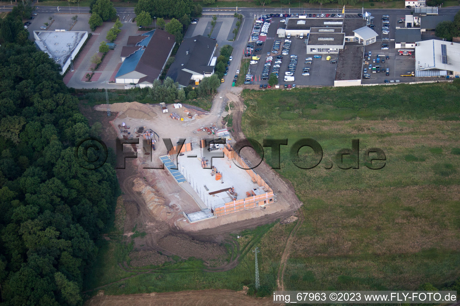 Photographie aérienne de Nouveau bâtiment Edeka à Kandel dans le département Rhénanie-Palatinat, Allemagne