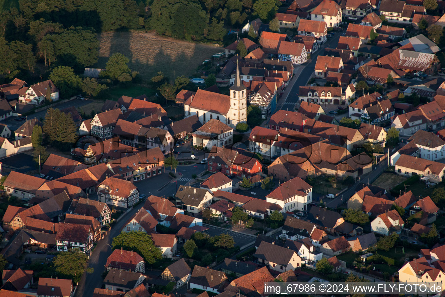 Niederrœdern dans le département Bas Rhin, France hors des airs