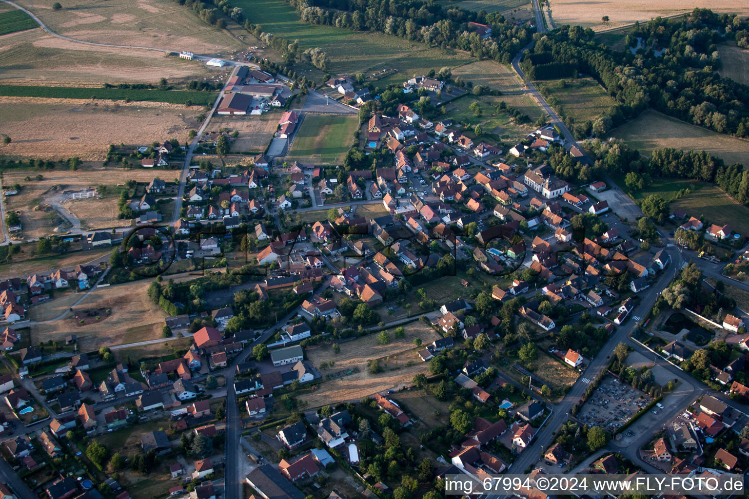 Vue aérienne de Forstfeld dans le département Bas Rhin, France