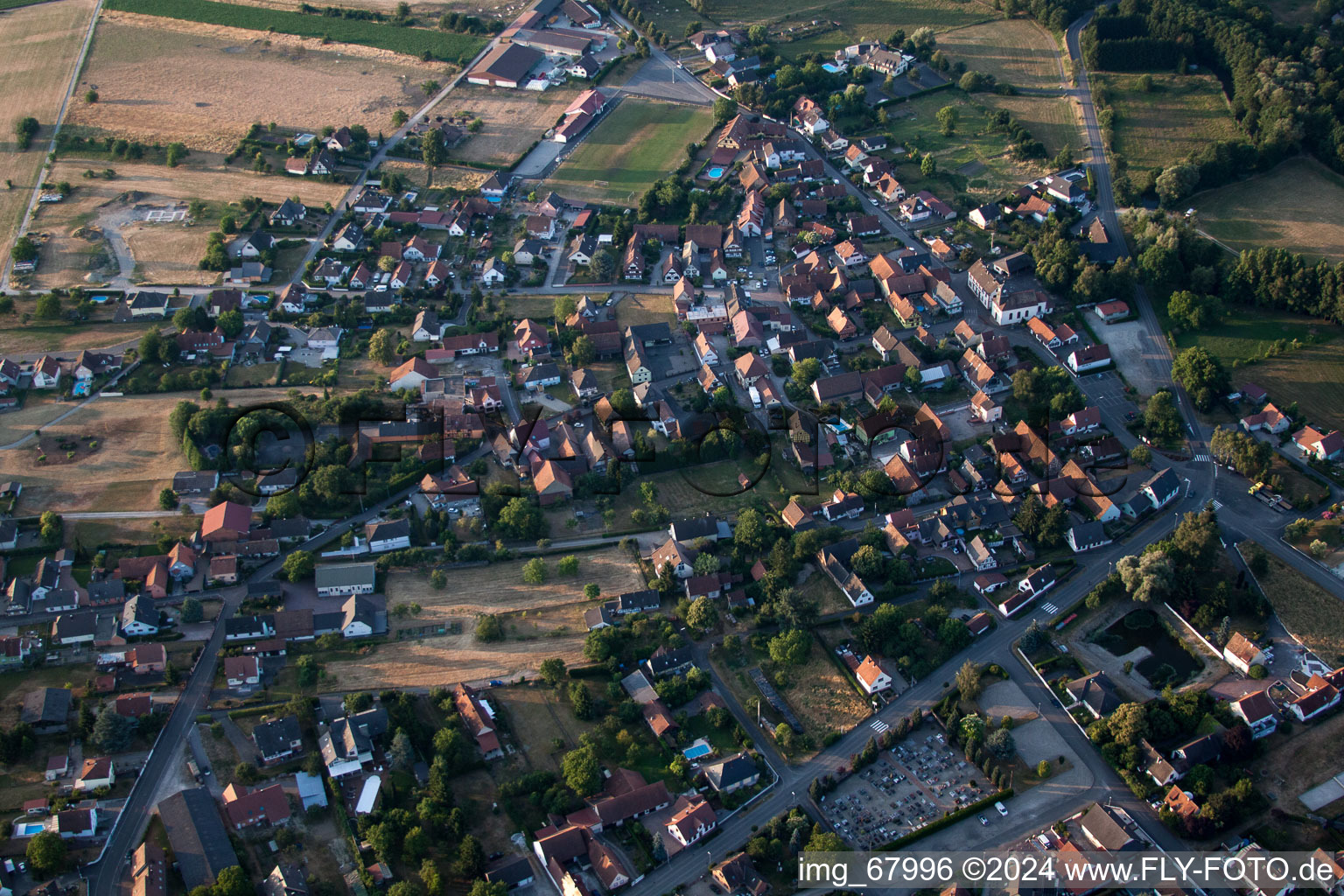 Vue oblique de Forstfeld dans le département Bas Rhin, France