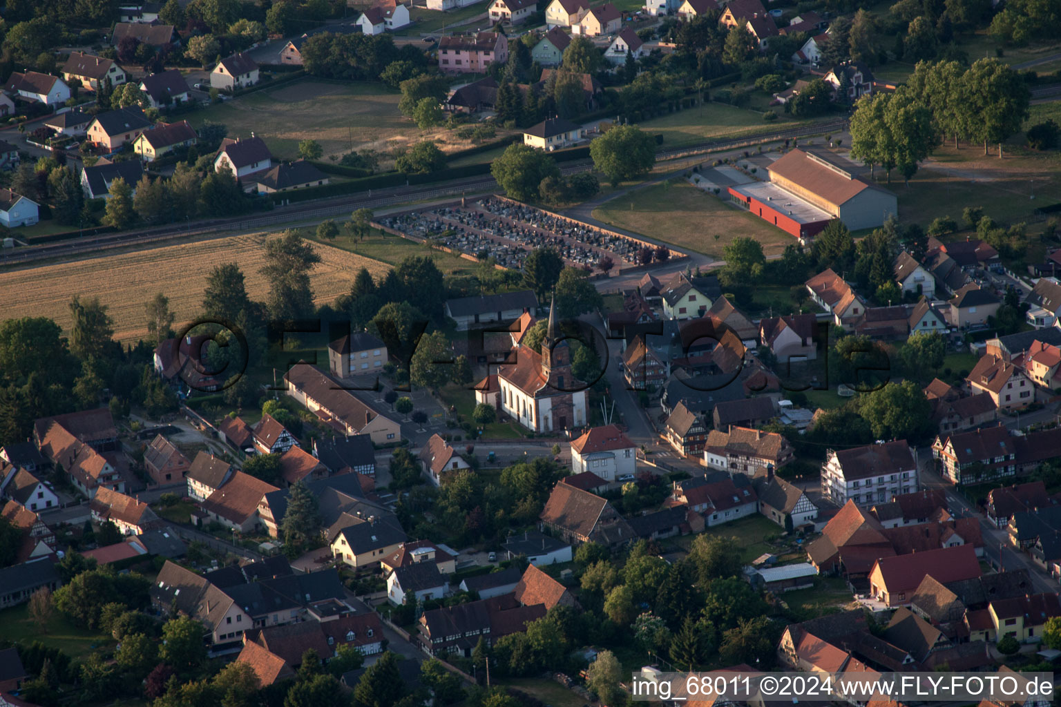 Enregistrement par drone de Rountzenheim dans le département Bas Rhin, France