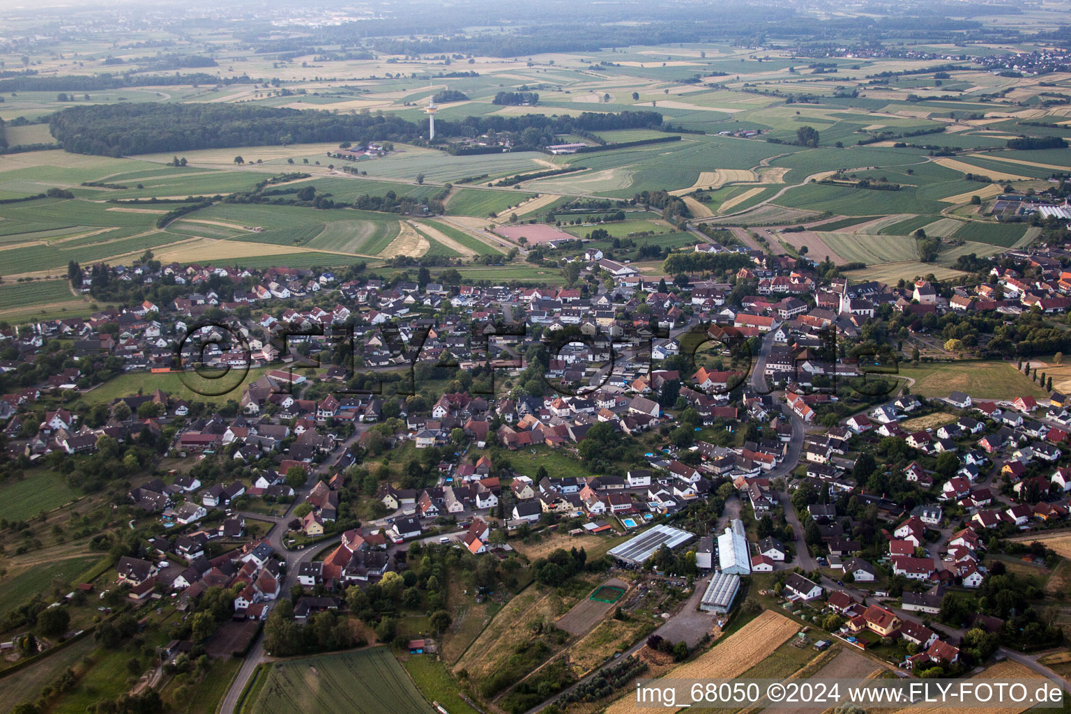 Vue aérienne de Du nord-ouest à le quartier Legelshurst in Willstätt dans le département Bade-Wurtemberg, Allemagne