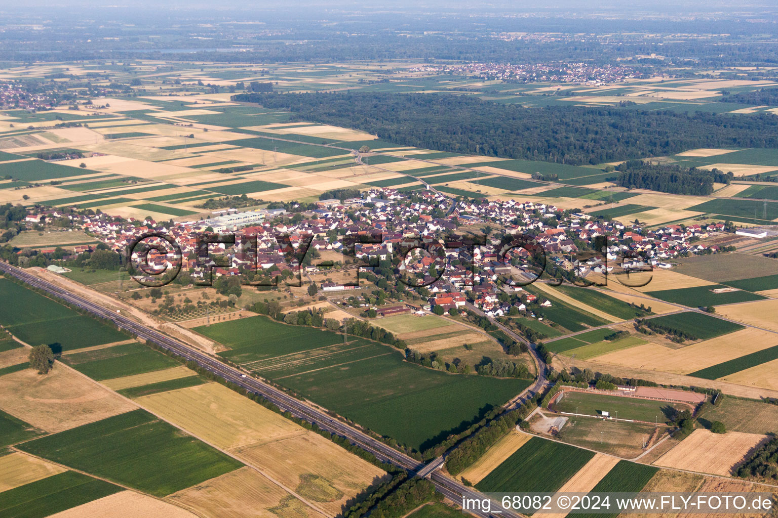 Vue aérienne de Quartier Kürzell in Meißenheim dans le département Bade-Wurtemberg, Allemagne