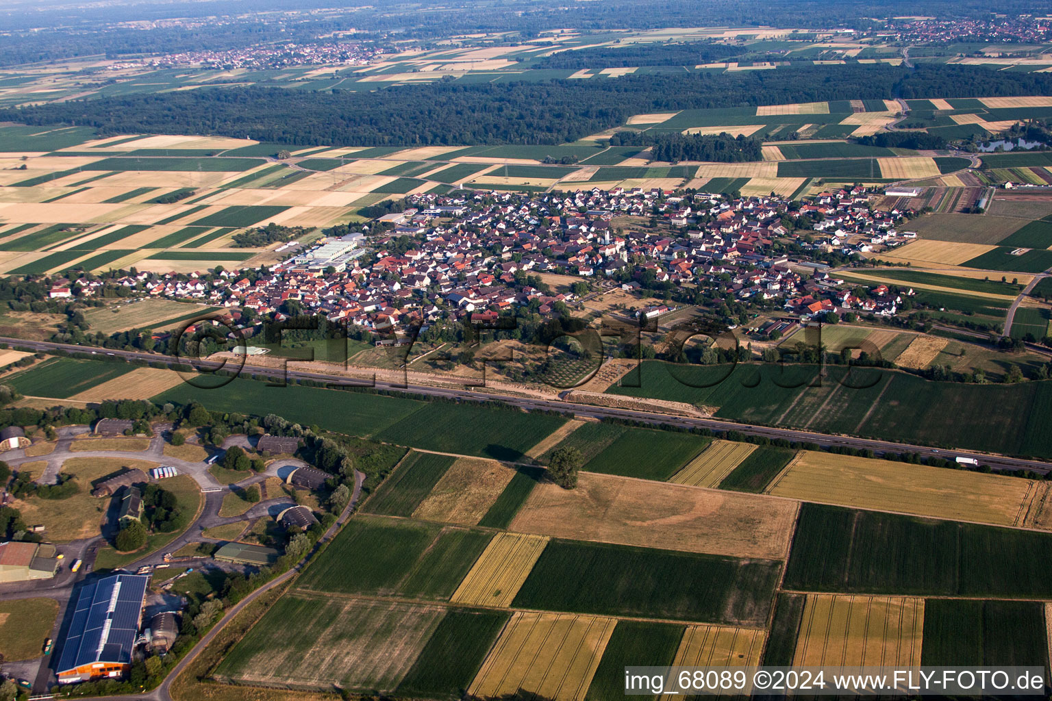 Vue aérienne de Quartier Kürzell in Meißenheim dans le département Bade-Wurtemberg, Allemagne