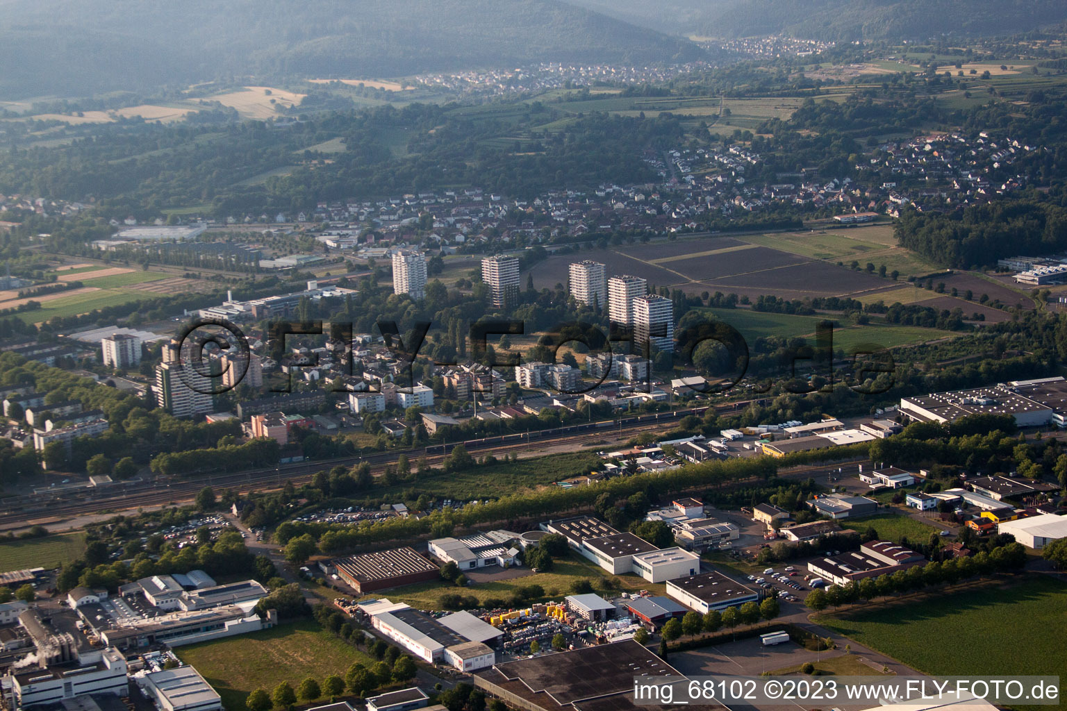 Lahr dans le département Bade-Wurtemberg, Allemagne vue d'en haut