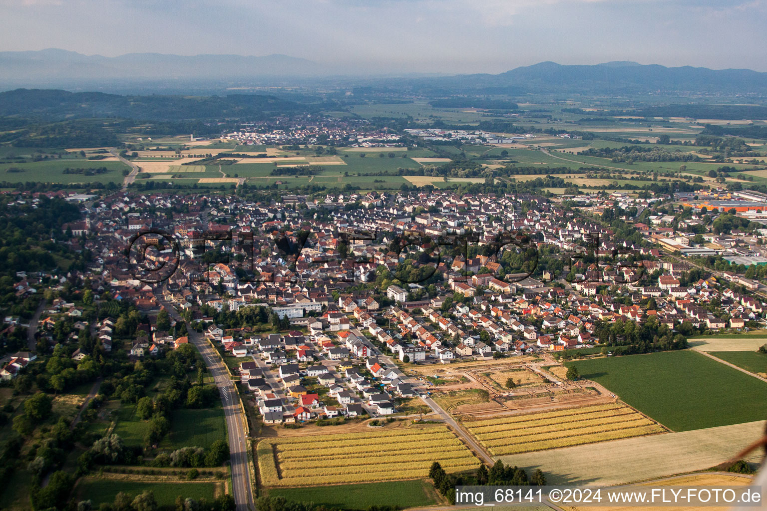 Vue aérienne de Herbolzheim dans le département Bade-Wurtemberg, Allemagne