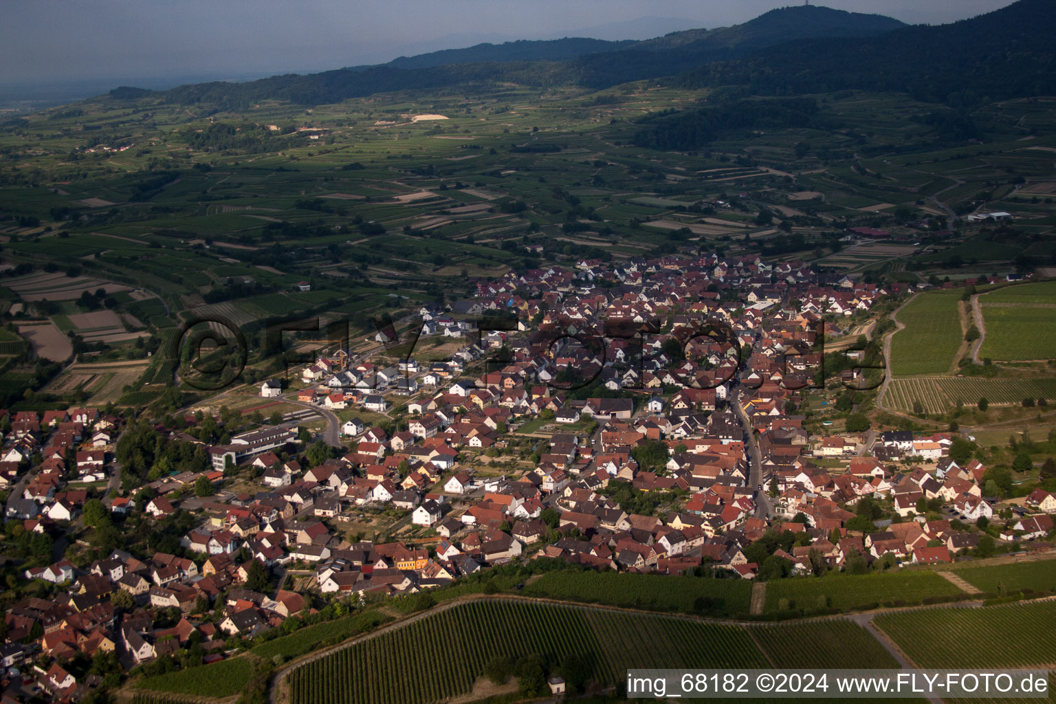 Eichstetten am Kaiserstuhl dans le département Bade-Wurtemberg, Allemagne vue d'en haut