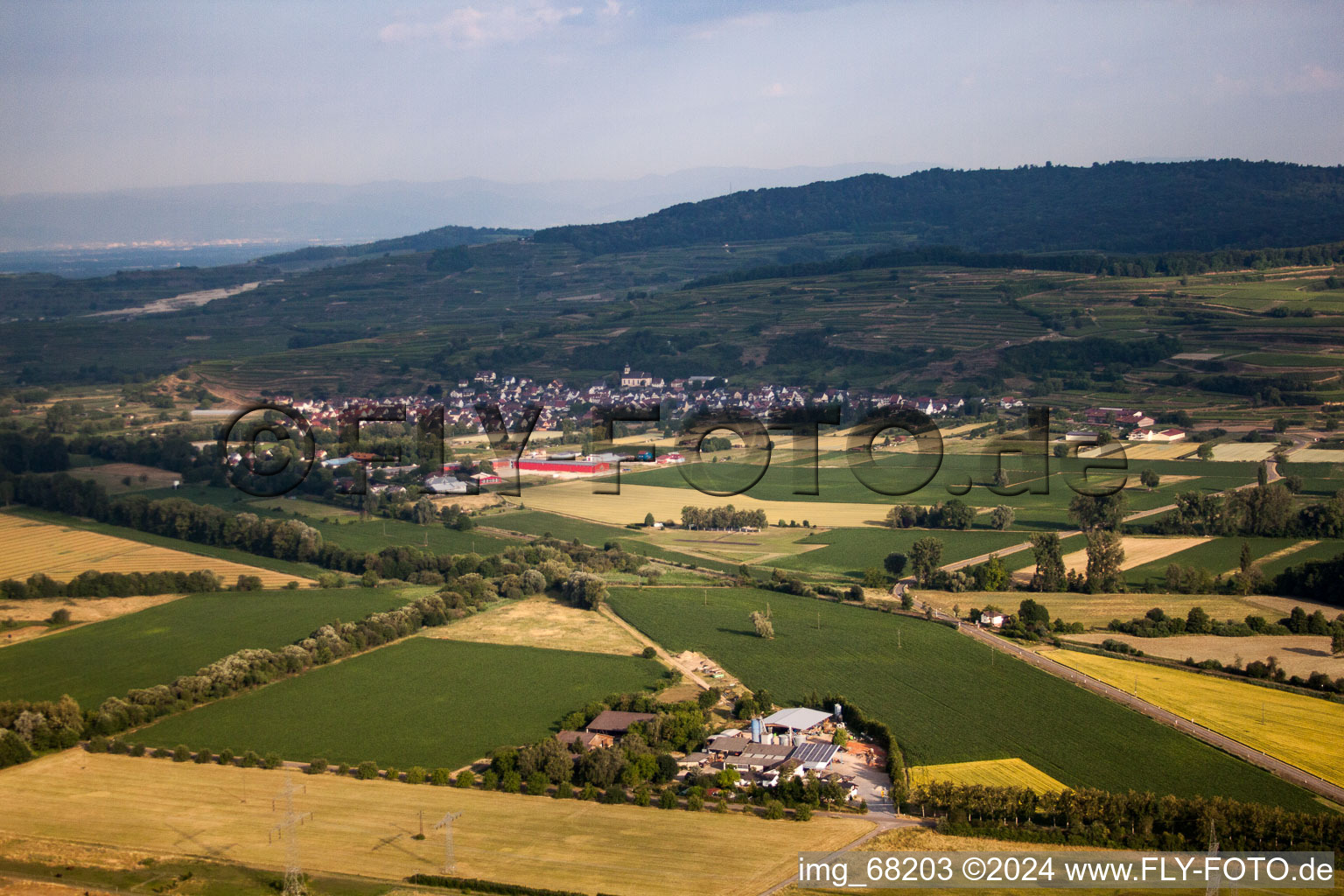 Gottenheim dans le département Bade-Wurtemberg, Allemagne d'en haut