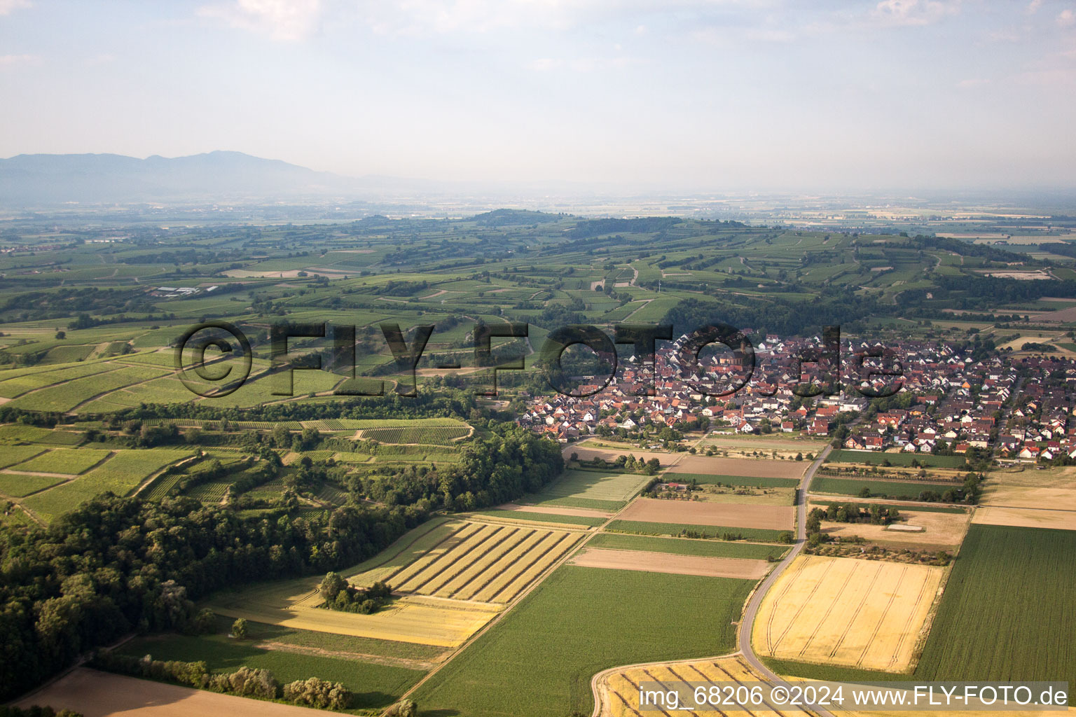 Vue aérienne de Merdingen dans le département Bade-Wurtemberg, Allemagne