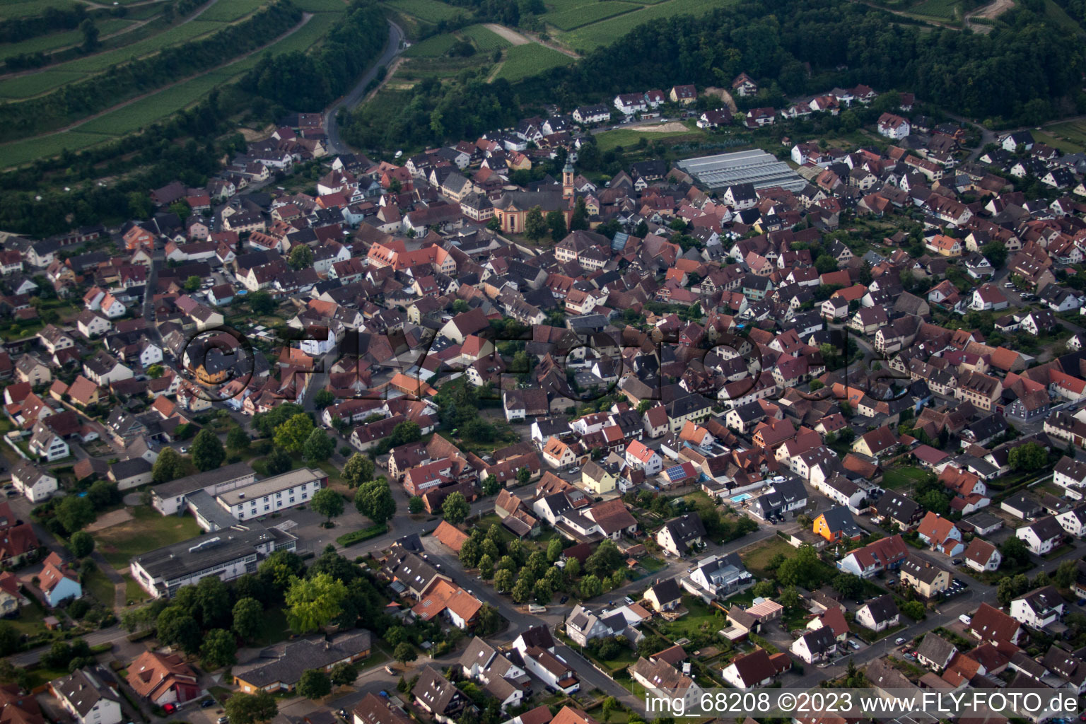 Photographie aérienne de Merdingen dans le département Bade-Wurtemberg, Allemagne