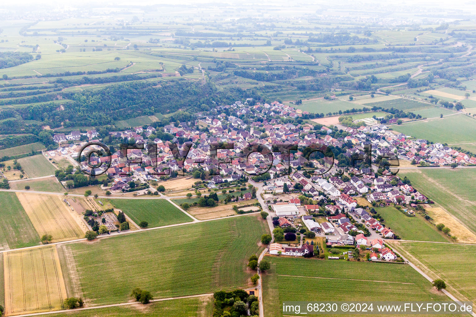 Vue aérienne de Dans le quartier Niederrimsingen à Breisach am Rhein à Niederrimsingen dans le département Bade-Wurtemberg, Allemagne