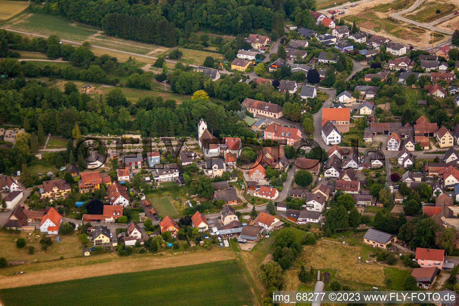 Vue aérienne de Buggingen dans le département Bade-Wurtemberg, Allemagne