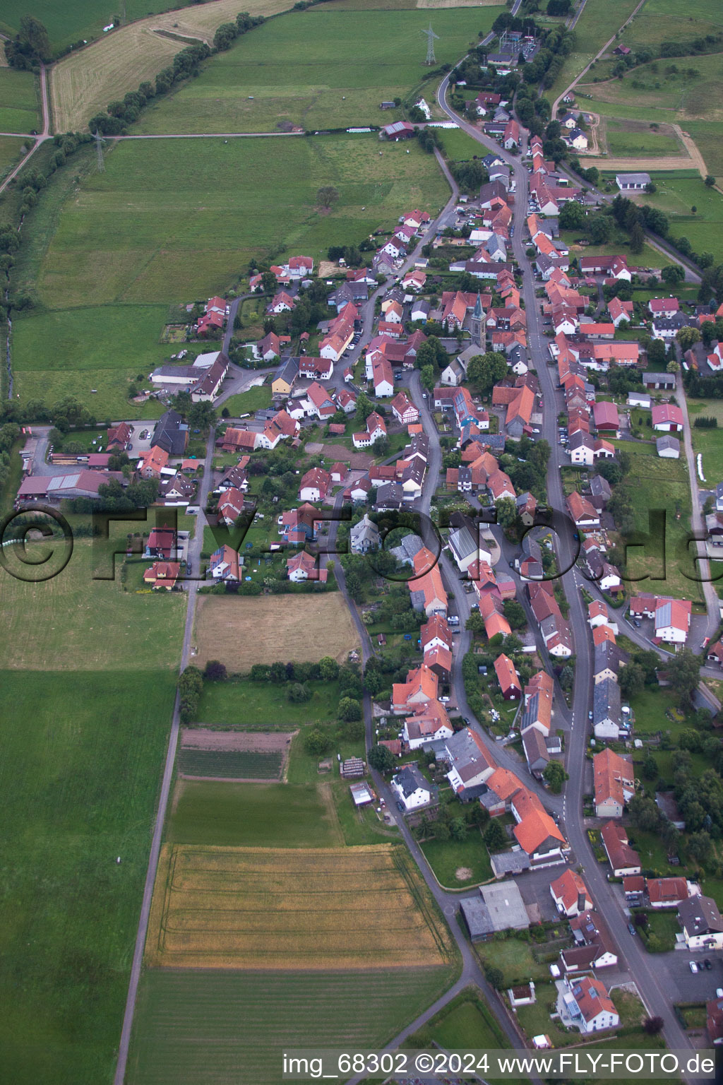 Vue aérienne de Crainfeld dans le département Hesse, Allemagne