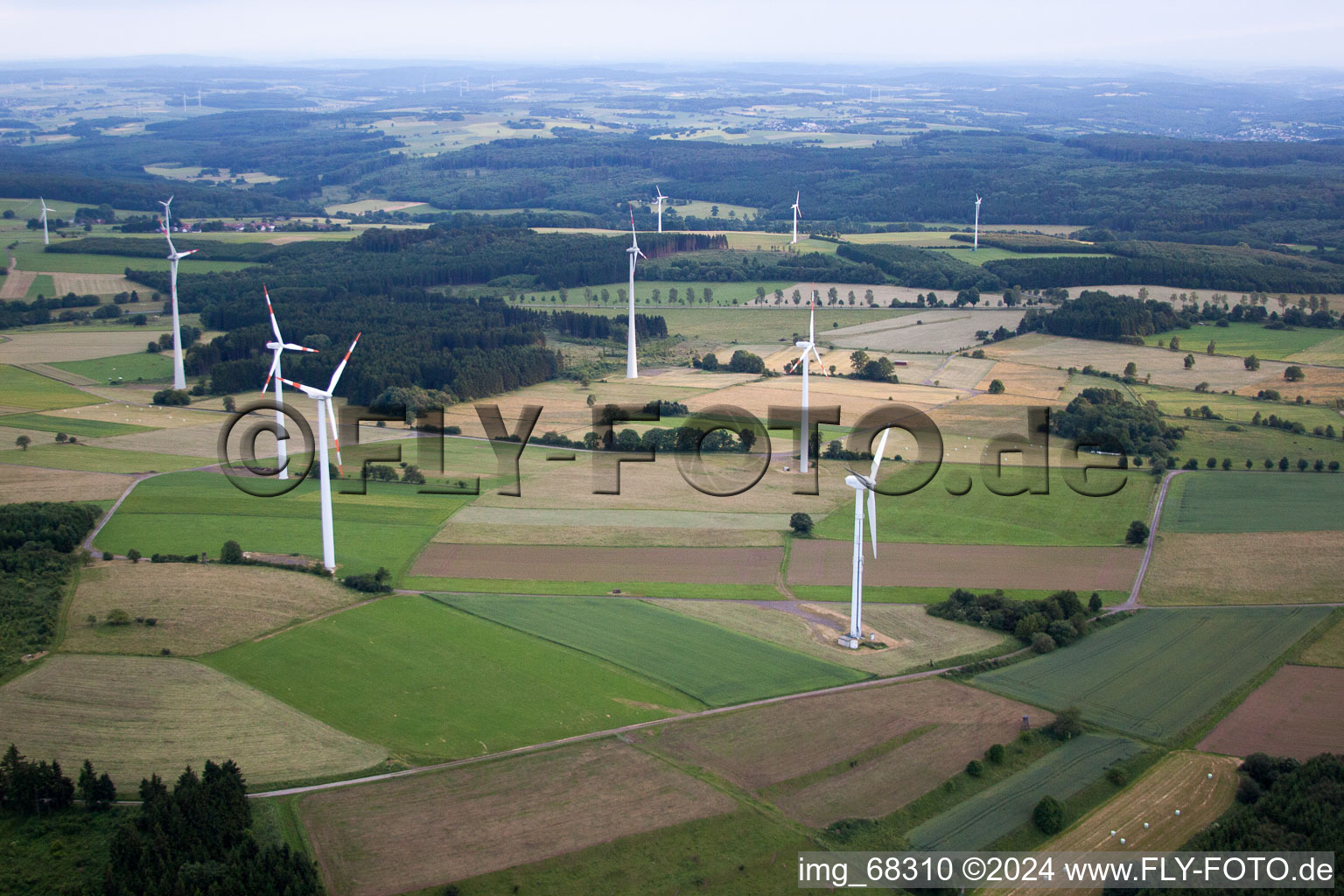 Photographie aérienne de Hartmannshain dans le département Hesse, Allemagne