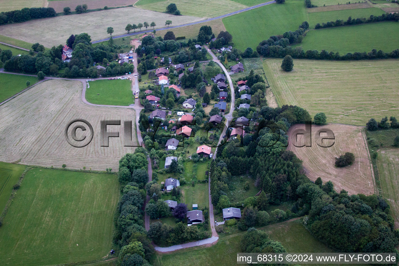 Vue oblique de Hartmannshain dans le département Hesse, Allemagne