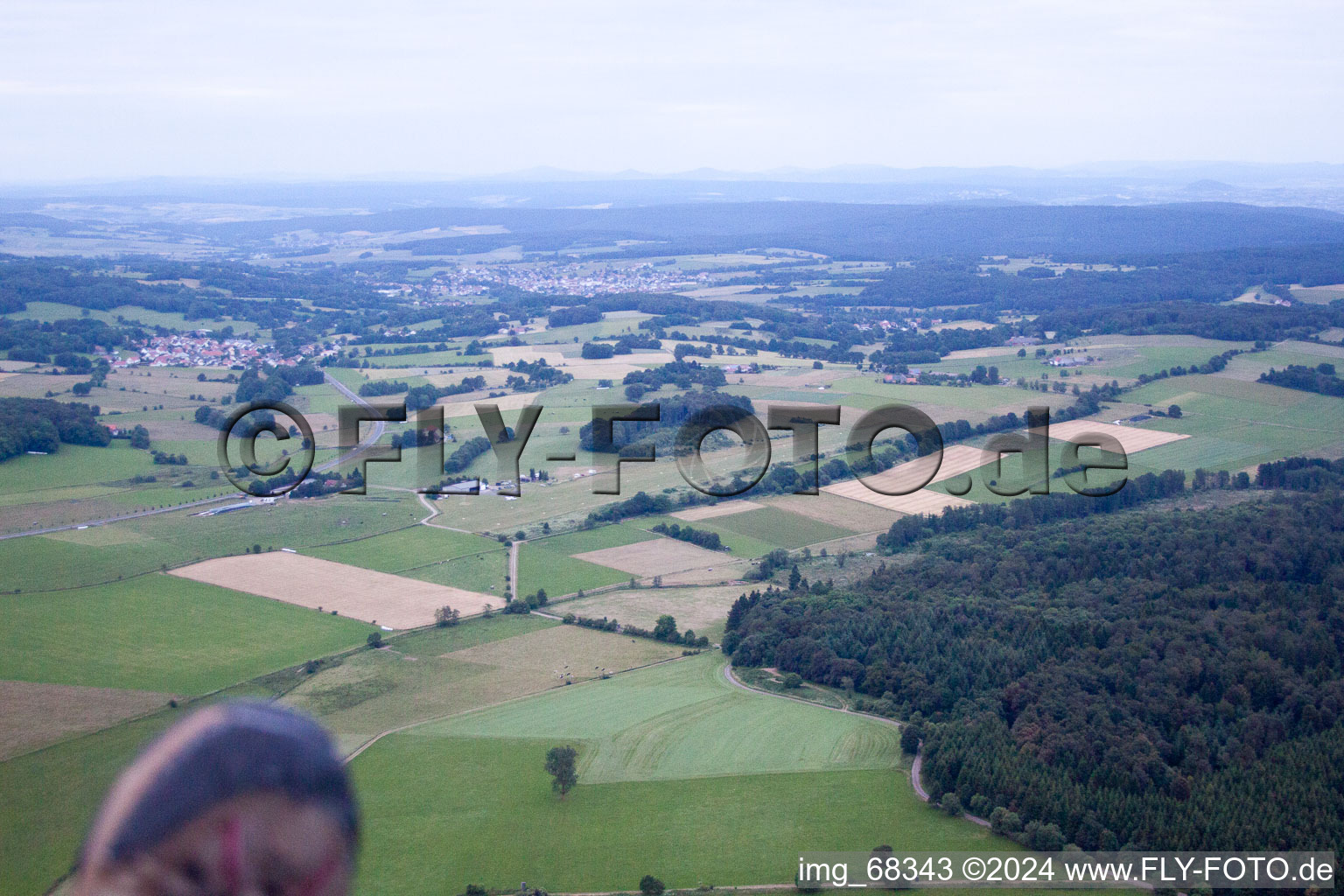 Vue aérienne de Fulda Jossa, UL du sud-ouest à le quartier Jossa in Hosenfeld dans le département Hesse, Allemagne