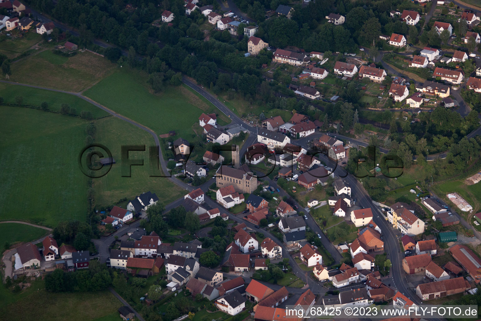 Vue aérienne de Steinhaus dans le département Hesse, Allemagne