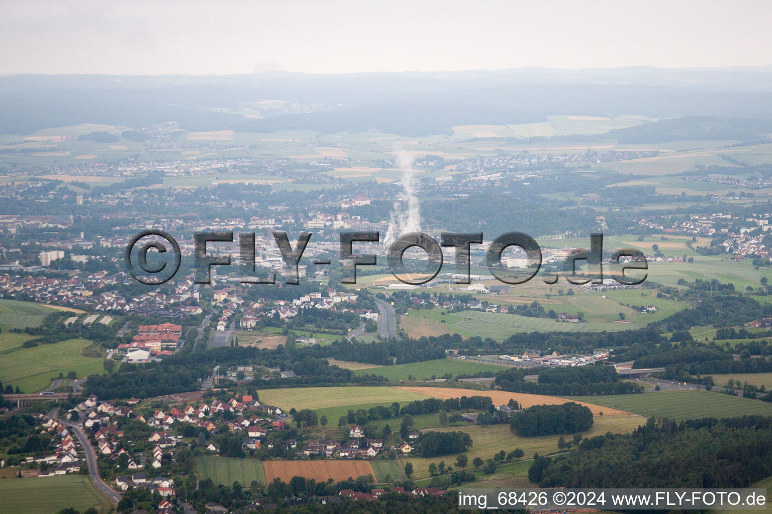 Vue aérienne de De l'est à Fulda dans le département Hesse, Allemagne