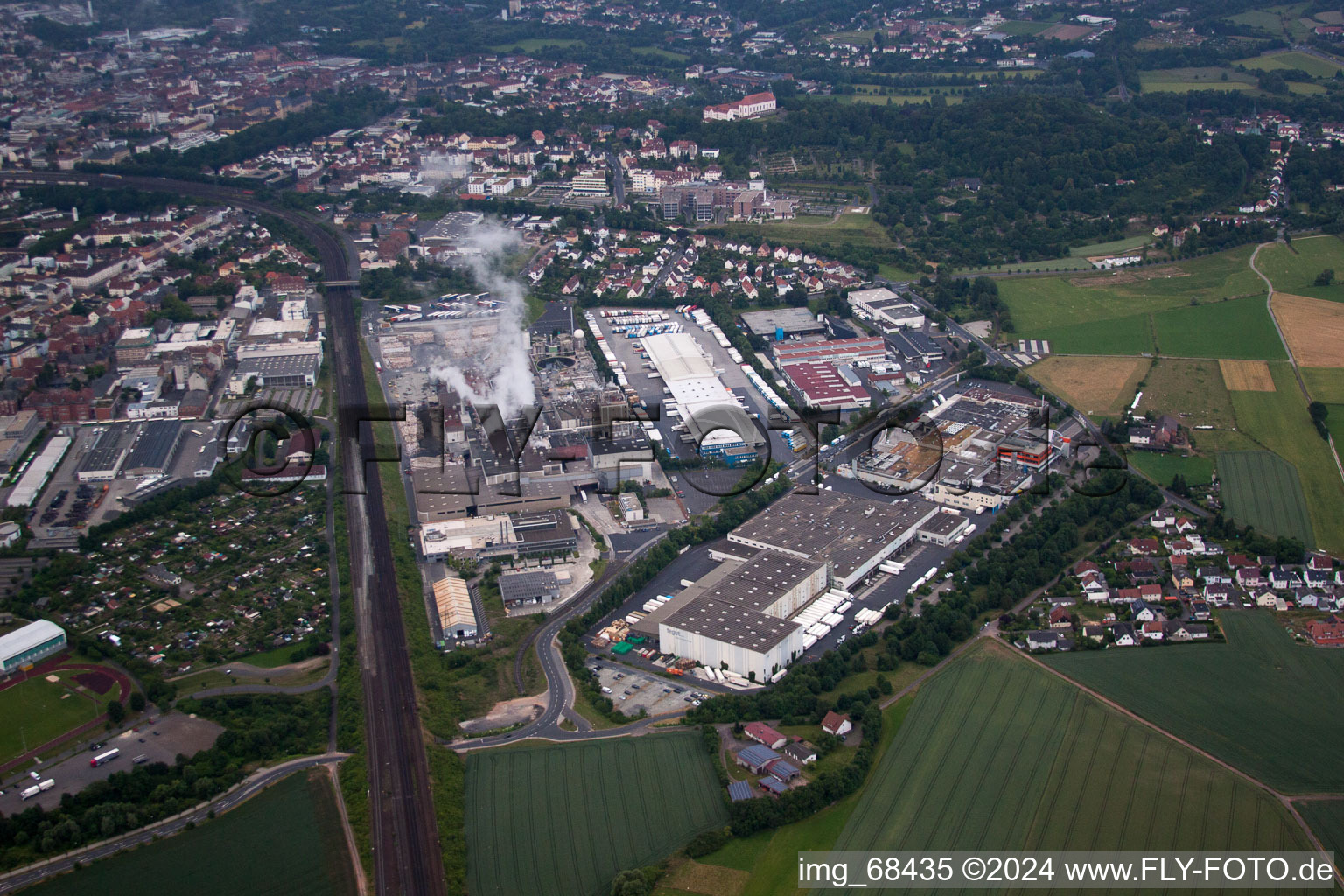 Vue aérienne de Du nord à Fulda dans le département Hesse, Allemagne