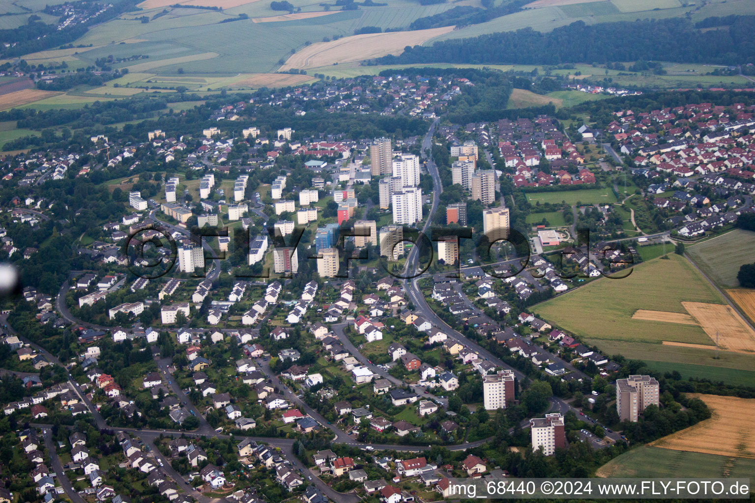 Vue aérienne de Niesig dans le département Hesse, Allemagne