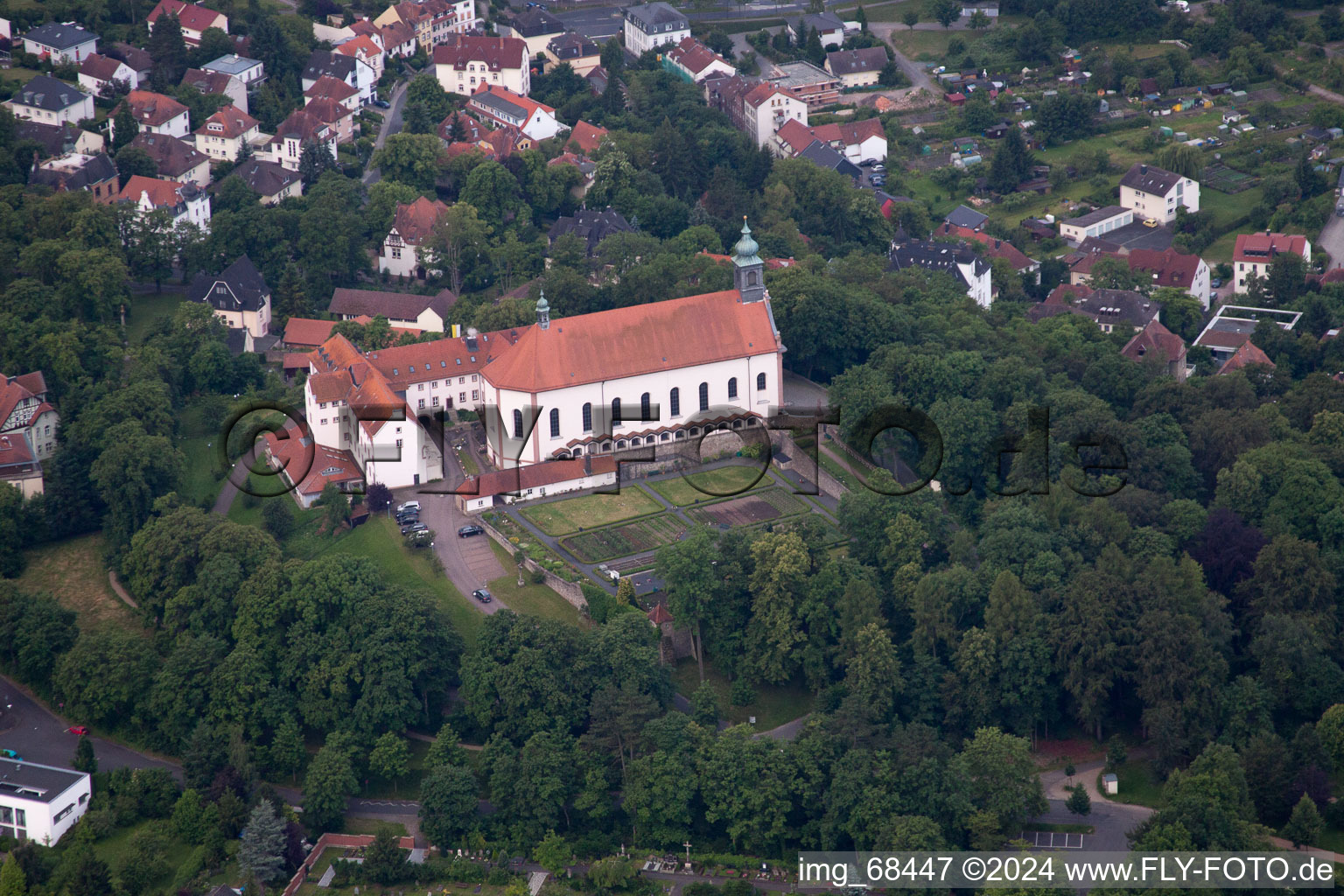 Vue aérienne de Saint-Boniface à le quartier Horas in Fulda dans le département Hesse, Allemagne