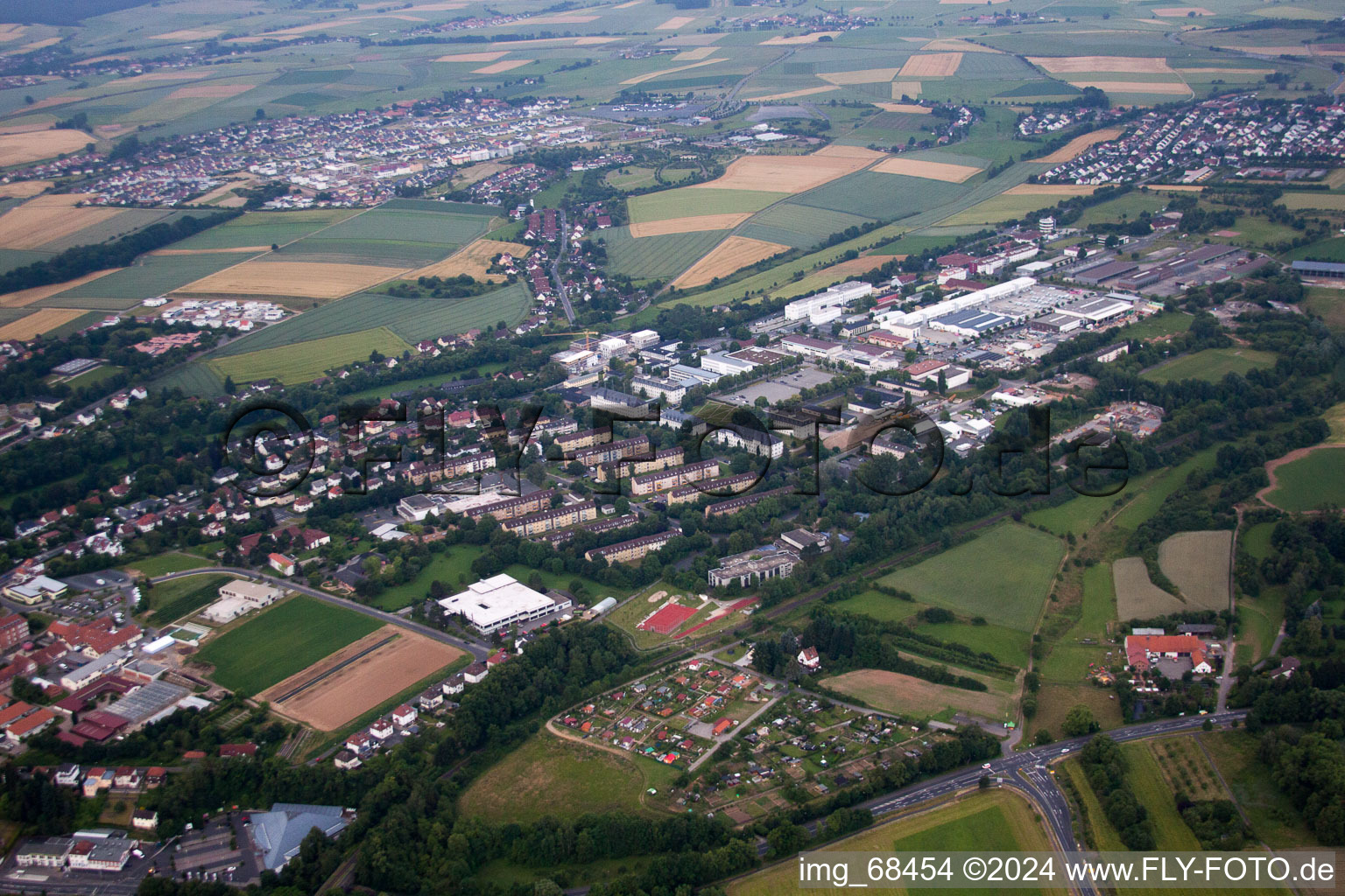 Vue oblique de Fulda dans le département Hesse, Allemagne