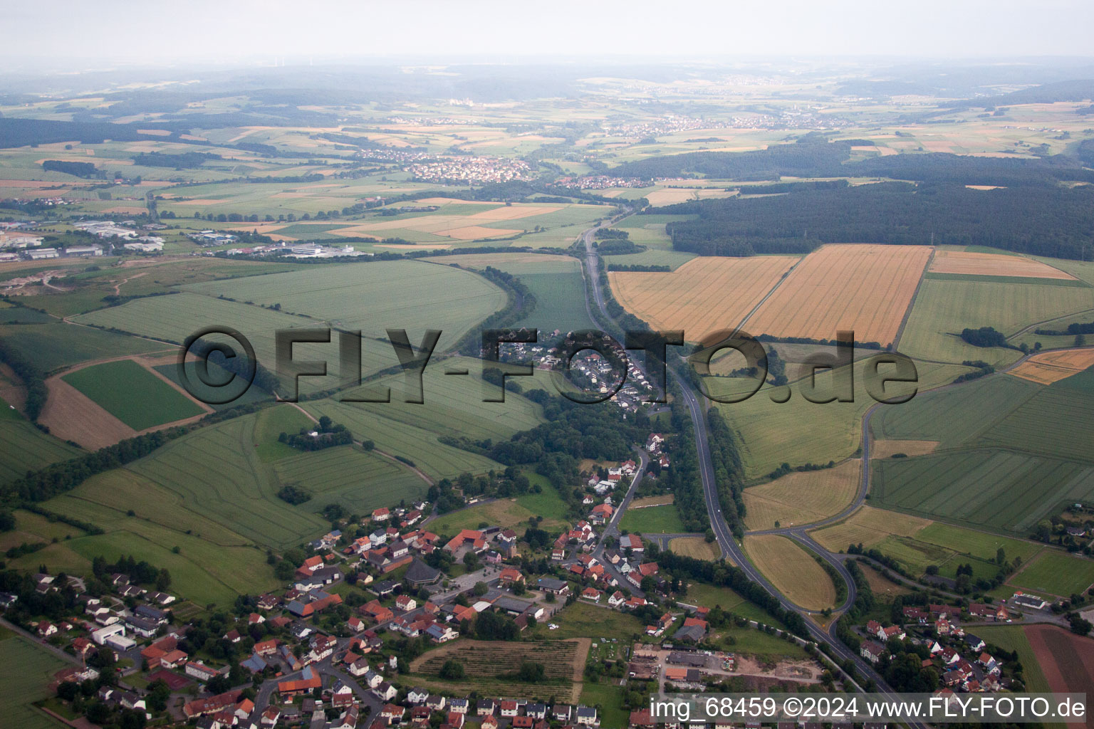 Vue aérienne de Maberzell à Fulda dans le département Hesse, Allemagne