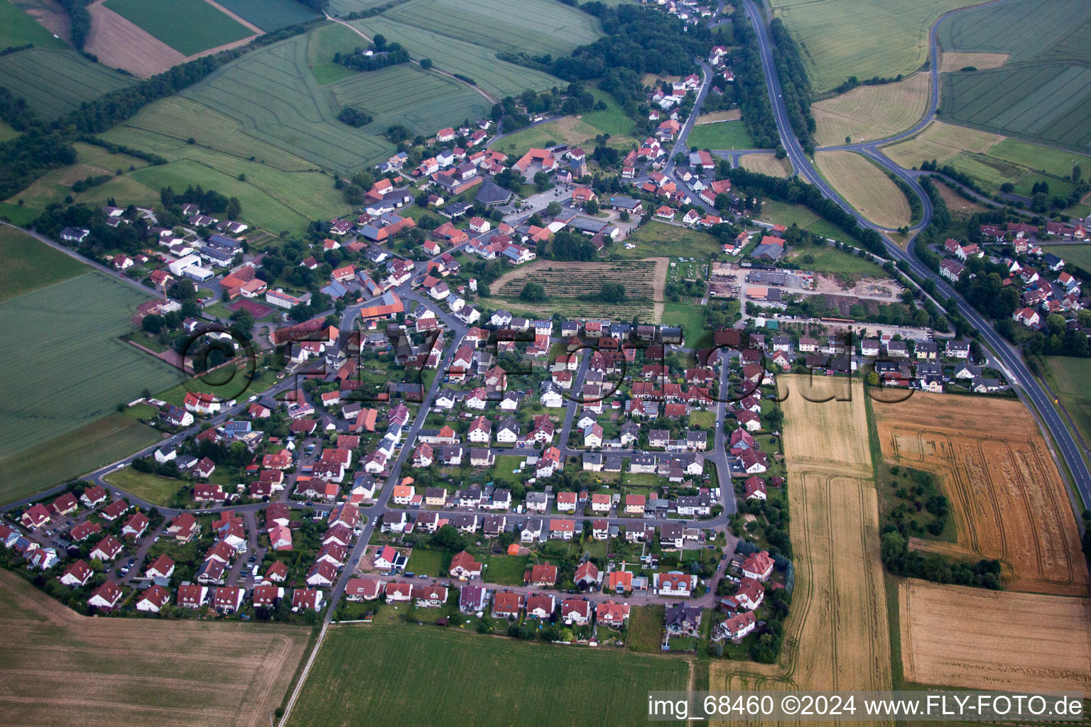 Vue aérienne de Maberzell à Fulda dans le département Hesse, Allemagne