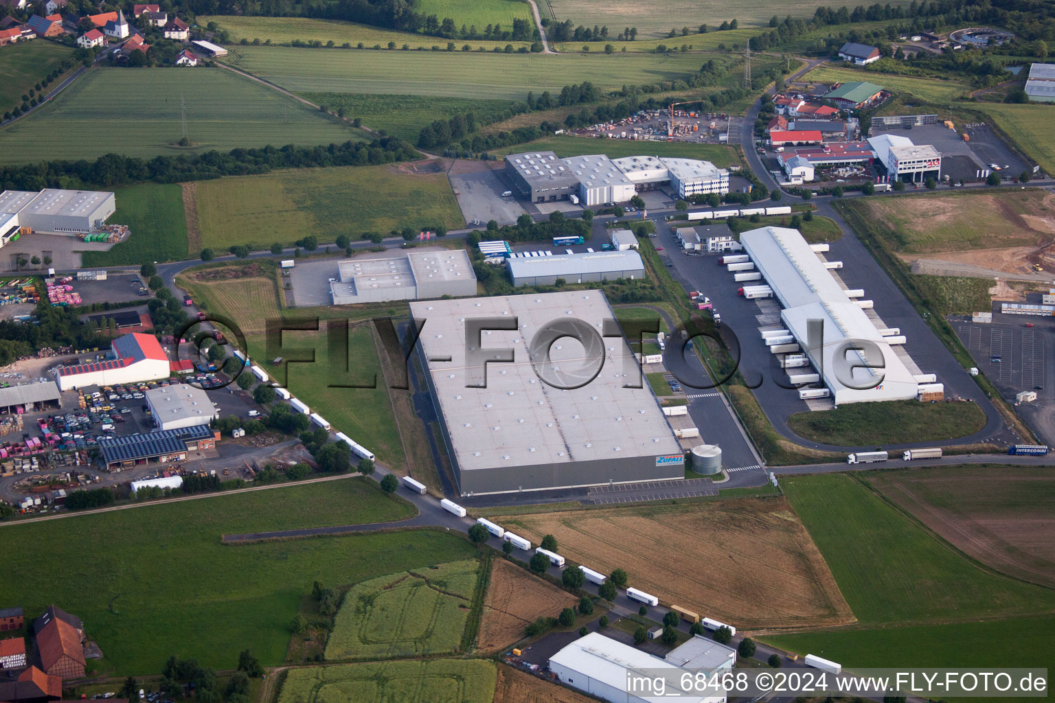 Vue oblique de Besges, zone industrielle à Fulda dans le département Hesse, Allemagne