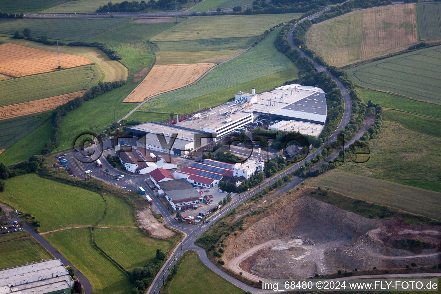 Besges, zone industrielle à Fulda dans le département Hesse, Allemagne depuis l'avion