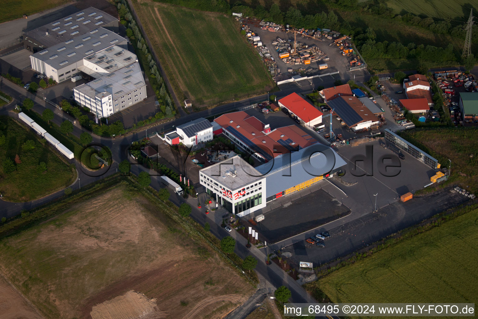 Vue aérienne de Locaux de l'usine 3G Competence Center GmbH à le quartier Malkes in Fulda dans le département Hesse, Allemagne