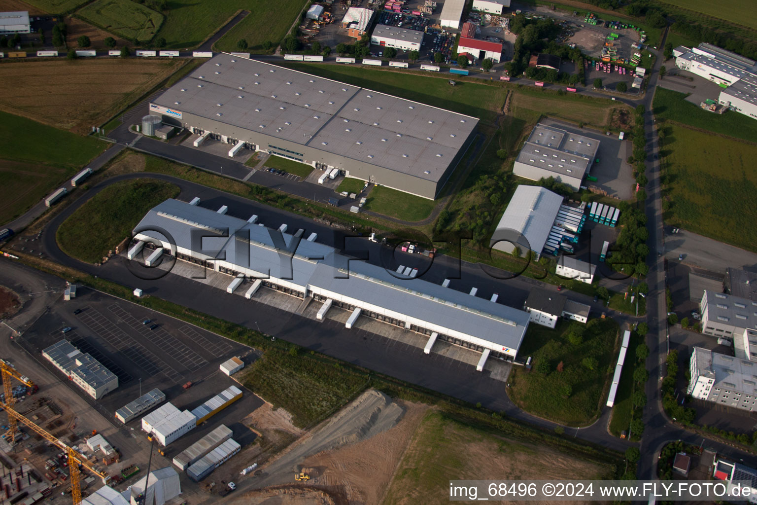 Vue oblique de Besges, zone industrielle à Fulda dans le département Hesse, Allemagne