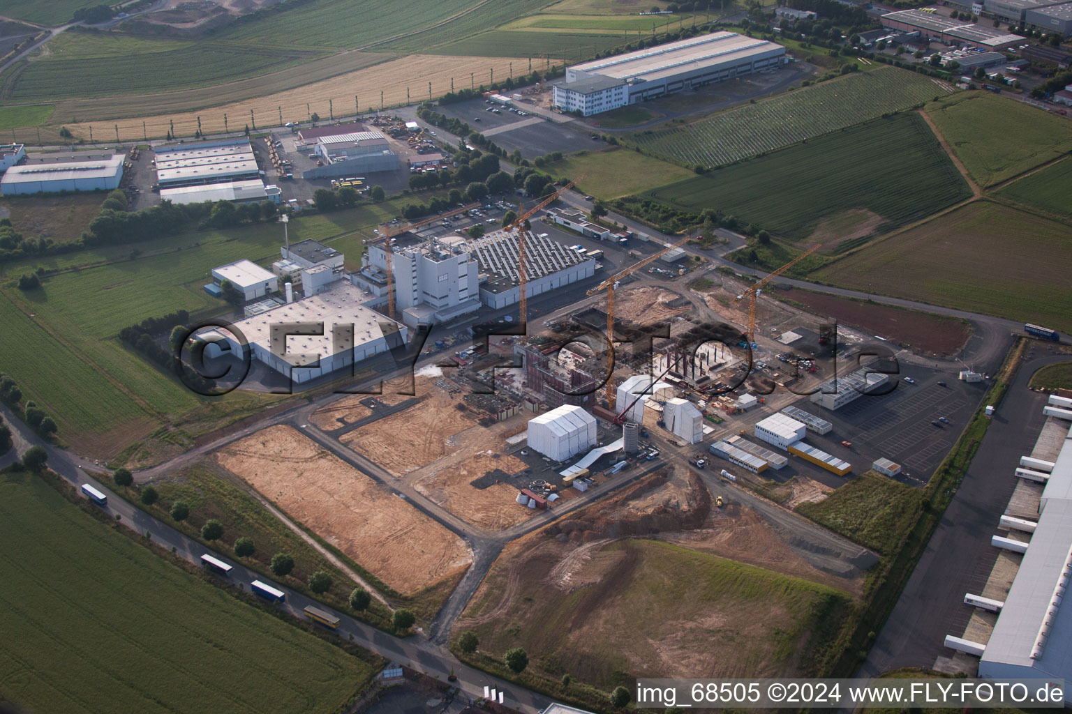 Vue aérienne de Locaux de l'usine Milupa GmbH à le quartier Besges in Fulda dans le département Hesse, Allemagne