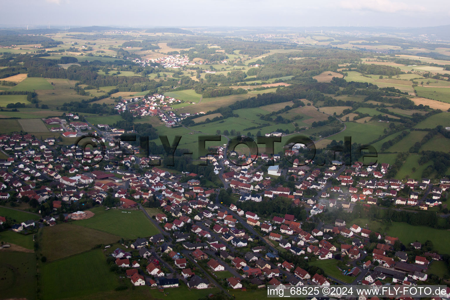 Vue aérienne de Hosenfeld dans le département Hesse, Allemagne