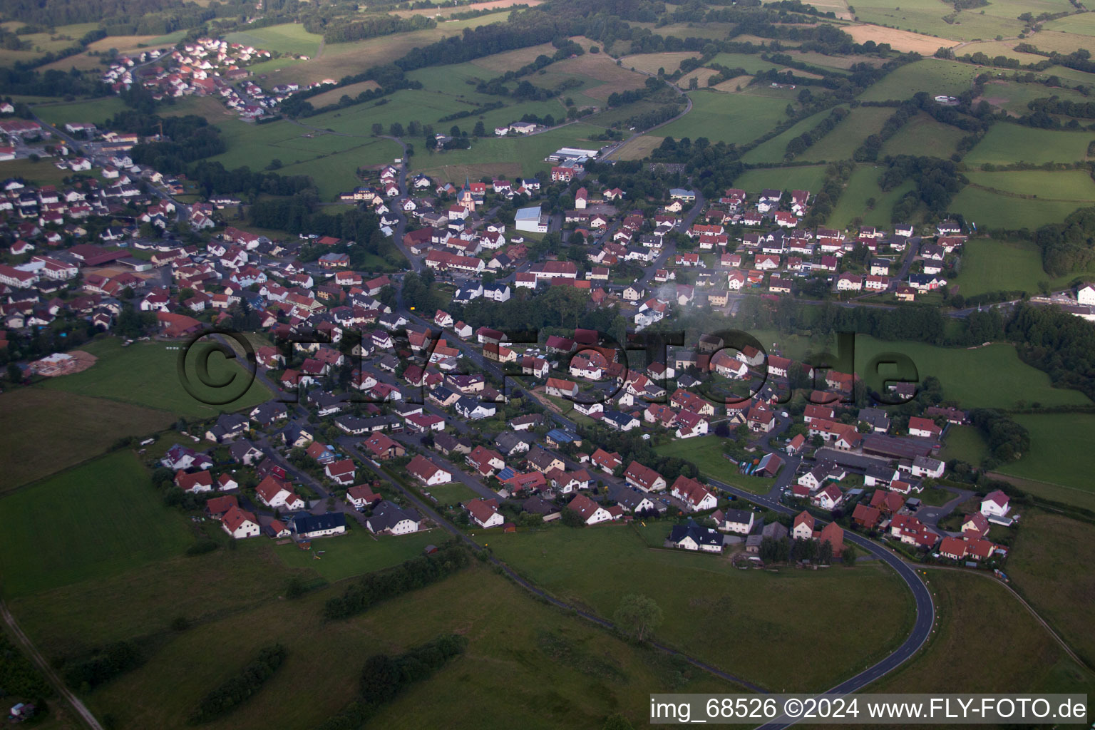 Vue aérienne de Hosenfeld dans le département Hesse, Allemagne