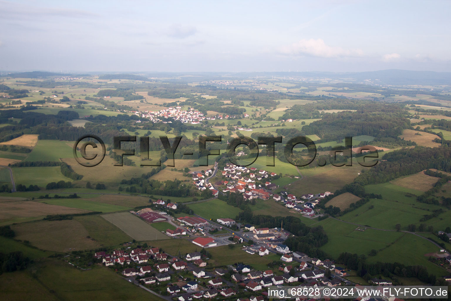 Vue oblique de Hosenfeld dans le département Hesse, Allemagne