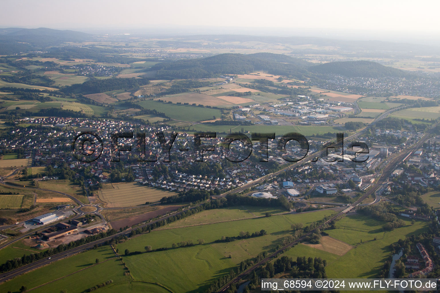 Vue aérienne de Gelnhausen dans le département Hesse, Allemagne