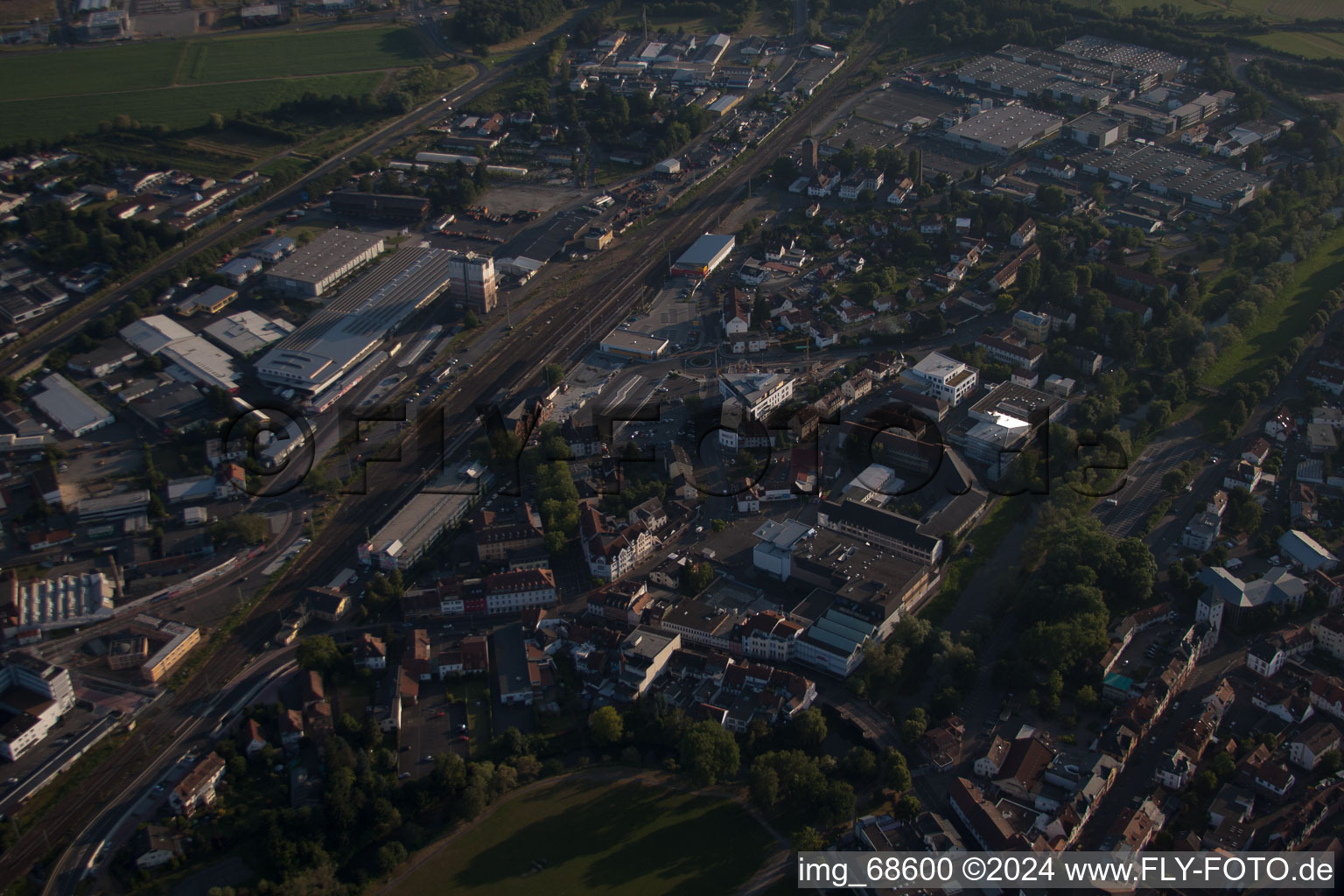 Vue oblique de Gelnhausen dans le département Hesse, Allemagne