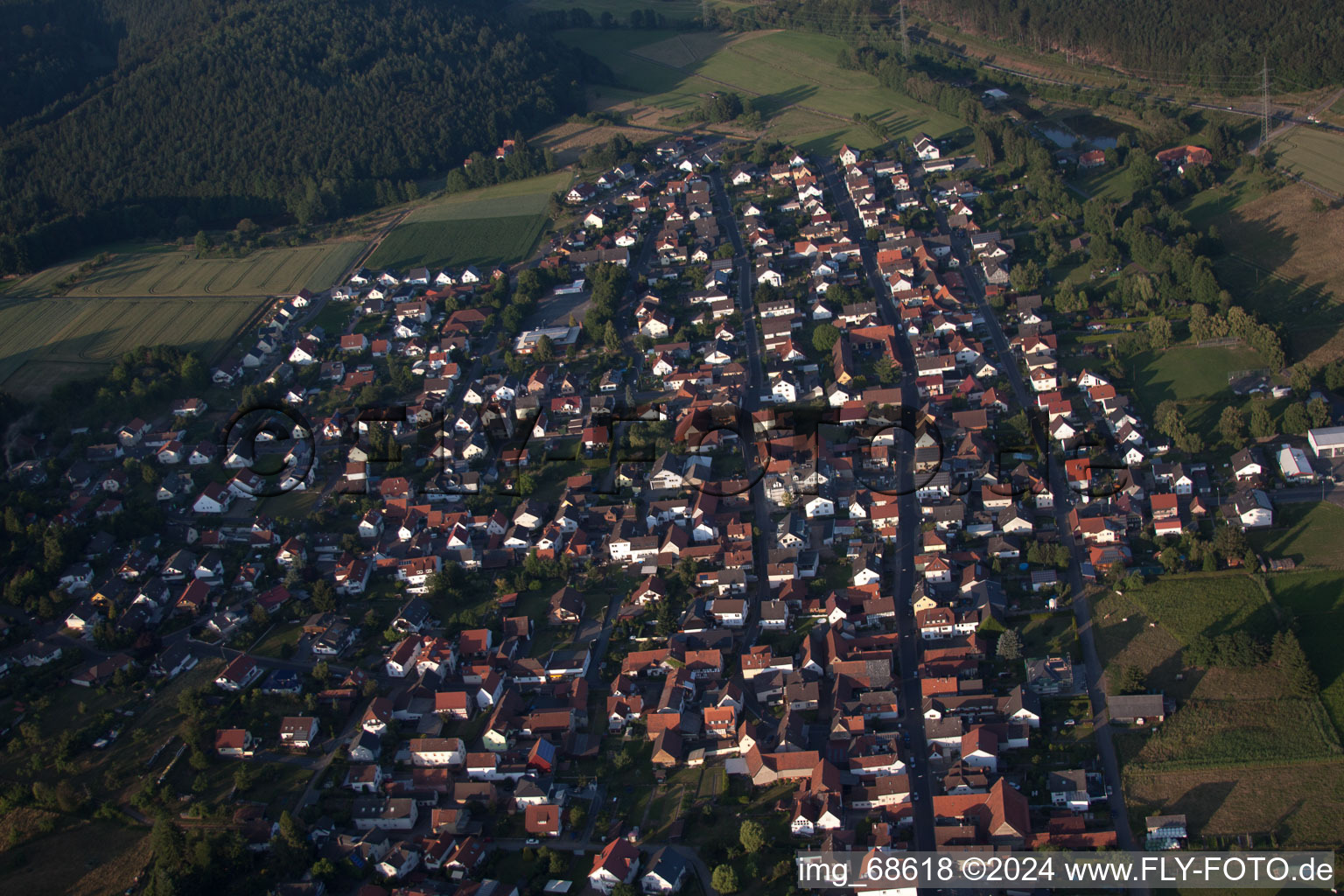 Vue aérienne de Quartier Hain-Gründau in Gründau dans le département Hesse, Allemagne