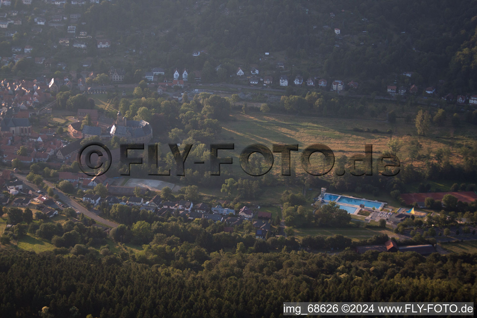 Vue oblique de Büdingen dans le département Hesse, Allemagne