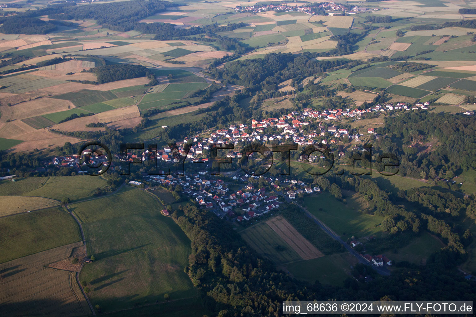 Vue aérienne de Rinderbügen dans le département Hesse, Allemagne