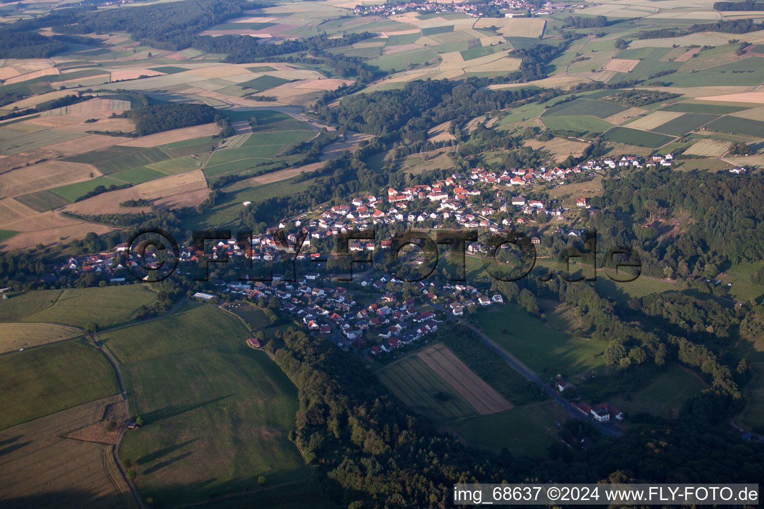 Photographie aérienne de Rinderbügen dans le département Hesse, Allemagne