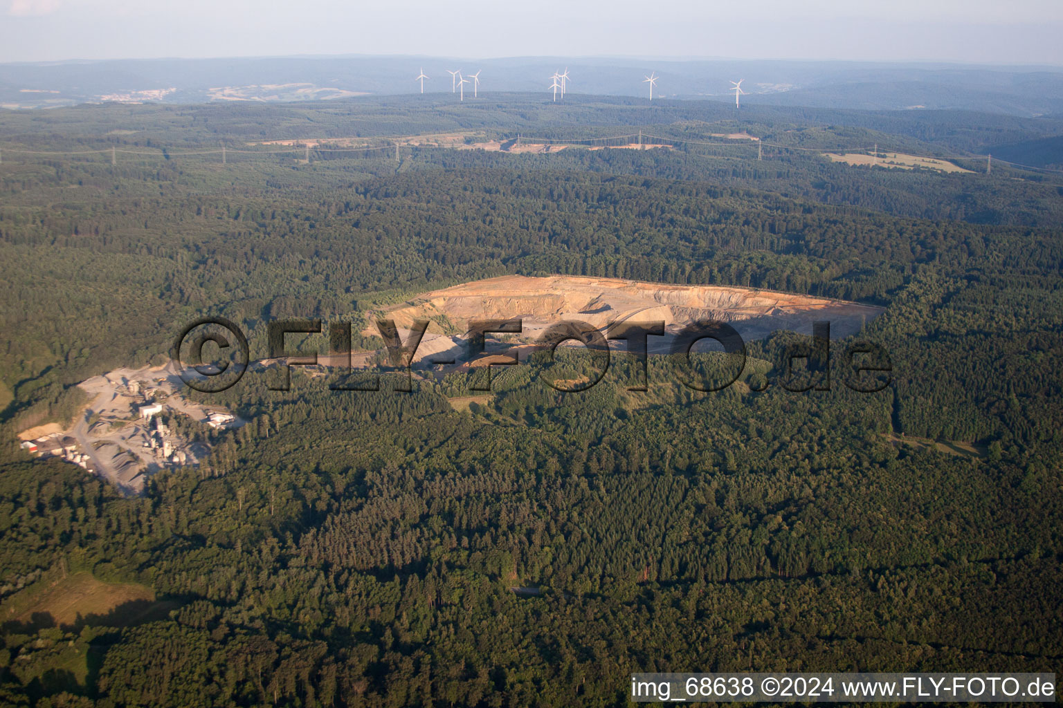 Vue oblique de Rinderbügen dans le département Hesse, Allemagne