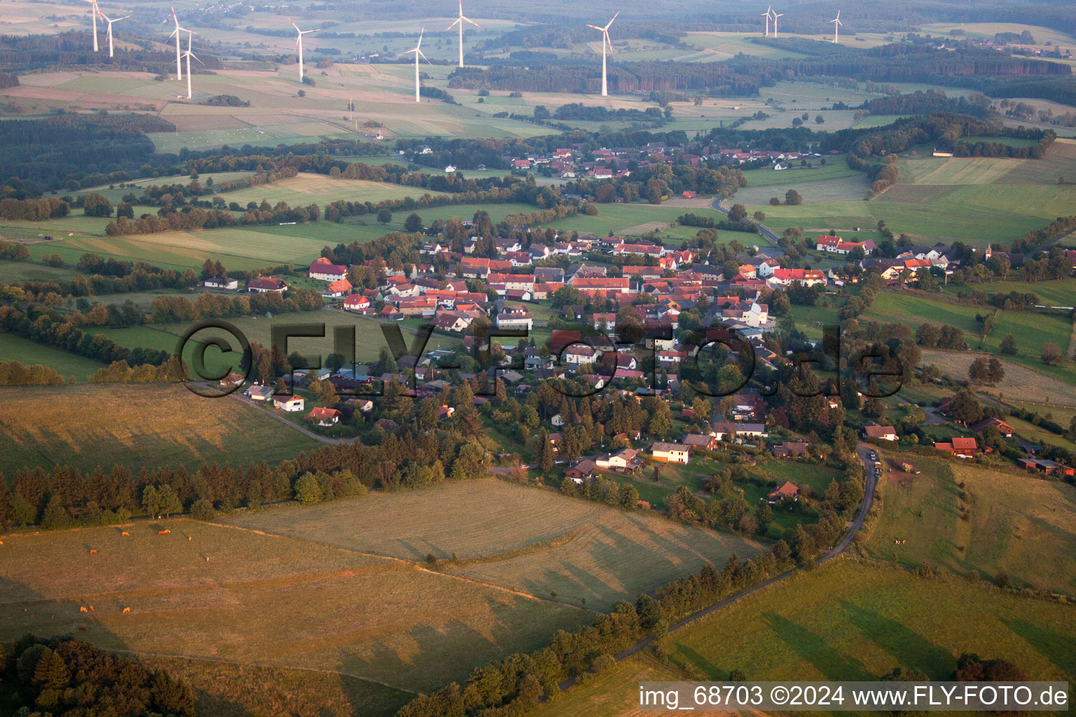 Photographie aérienne de Herchenhain dans le département Hesse, Allemagne