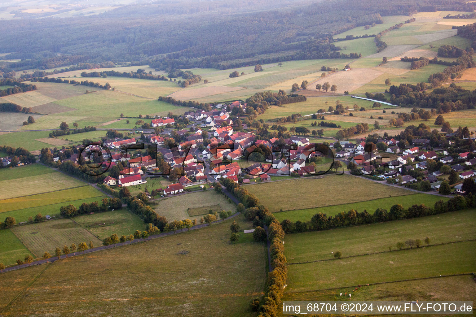 Vue oblique de Herchenhain dans le département Hesse, Allemagne